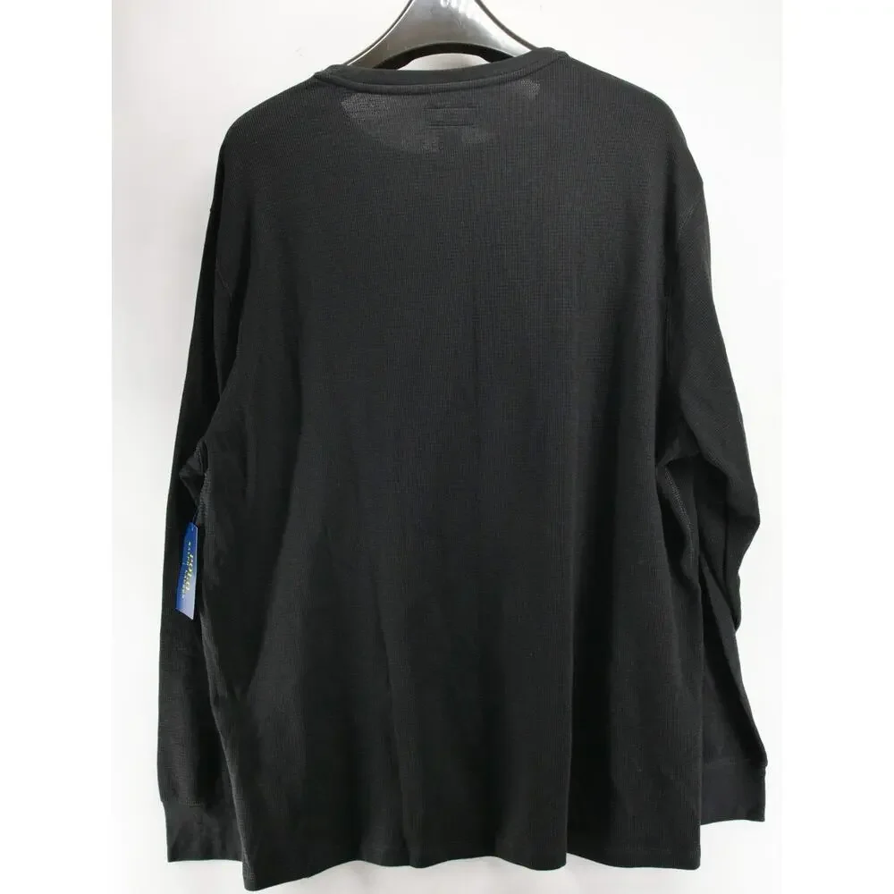 NWT Polo Ralph Lauren Waffle Thermal Shirt Mens 3XL Black Sleepwear Long Sleeve